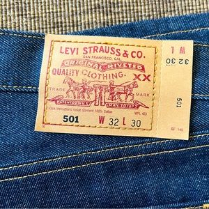 Vintage Levi’s 501 NEVER WORN /WASHED Made @Levi’s Valencia St. factory S.F. Ca.